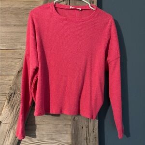 Zenana Outfitters Pink Ribbed Knit Top